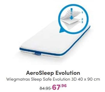 Aanbiedingen Aerosleep evolution wiegmatras sleep safe evolution 3d - Aerosleep - Geldig van 02/10/2022 tot 08/10/2022 bij Baby & Tiener Megastore