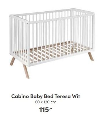 Aanbiedingen Cabino baby bed teresa wit - Cabino - Geldig van 02/10/2022 tot 08/10/2022 bij Baby & Tiener Megastore