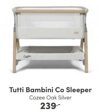 Aanbiedingen Tutti bambini co sleeper cozee oak silver - Tutti Bambini  - Geldig van 02/10/2022 tot 08/10/2022 bij Baby & Tiener Megastore