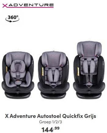 Aanbiedingen X adventure autostoel quickfix grijs - Xadventure - Geldig van 02/10/2022 tot 08/10/2022 bij Baby & Tiener Megastore