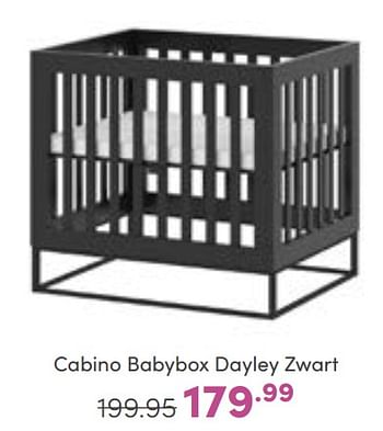Aanbiedingen Cabino babybox dayley zwart - Cabino - Geldig van 02/10/2022 tot 08/10/2022 bij Baby & Tiener Megastore