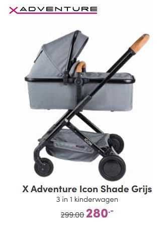 Aanbiedingen X adventure icon shade grijs 3 in 1 kinderwagen - Xadventure - Geldig van 02/10/2022 tot 08/10/2022 bij Baby & Tiener Megastore