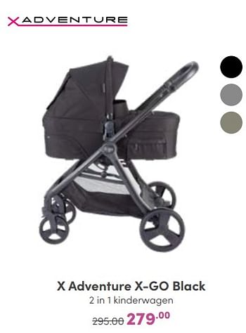 Aanbiedingen X adventure x-go black 2 in 1 kinderwagen - Xadventure - Geldig van 02/10/2022 tot 08/10/2022 bij Baby & Tiener Megastore