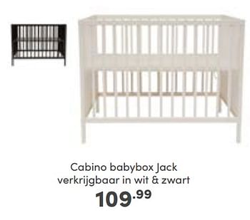 Aanbiedingen Cabino babybox jack - Cabino - Geldig van 02/10/2022 tot 08/10/2022 bij Baby & Tiener Megastore