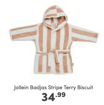 Aanbiedingen Jollein badjas stripe terry biscuit - Jollein - Geldig van 02/10/2022 tot 08/10/2022 bij Baby & Tiener Megastore