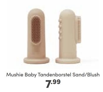 Aanbiedingen Mushie baby tandenborstel sand-blush - Mushie - Geldig van 02/10/2022 tot 08/10/2022 bij Baby & Tiener Megastore