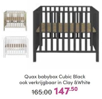 Aanbiedingen Quax babybox cubic black - Quax - Geldig van 02/10/2022 tot 08/10/2022 bij Baby & Tiener Megastore