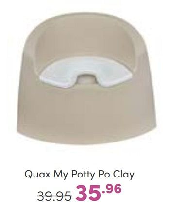 Aanbiedingen Quax my potty po clay - Quax - Geldig van 02/10/2022 tot 08/10/2022 bij Baby & Tiener Megastore