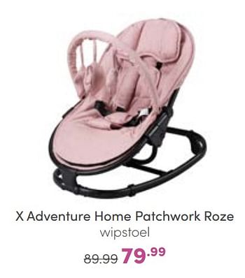 Aanbiedingen X adventure home patchwork roze wipstoel - Xadventure - Geldig van 02/10/2022 tot 08/10/2022 bij Baby & Tiener Megastore