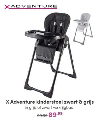 Aanbiedingen X adventure kinderstoel zwart + grijs - Xadventure - Geldig van 02/10/2022 tot 08/10/2022 bij Baby & Tiener Megastore