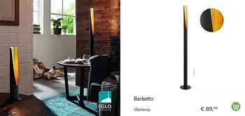 Aanbiedingen Barbotto vloerlamp - Eglo - Geldig van 01/10/2022 tot 30/11/2022 bij Multi Bazar