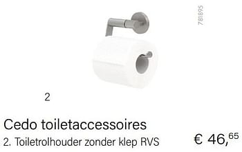 Aanbiedingen Cedo toiletaccessoires toiletrolhouder zonder klep rvs - Huismerk - Multi Bazar - Geldig van 01/10/2022 tot 30/11/2022 bij Multi Bazar