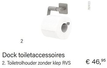 Aanbiedingen Dock toiletaccessoires toiletrolhouder zonder klep rvs - Huismerk - Multi Bazar - Geldig van 01/10/2022 tot 30/11/2022 bij Multi Bazar