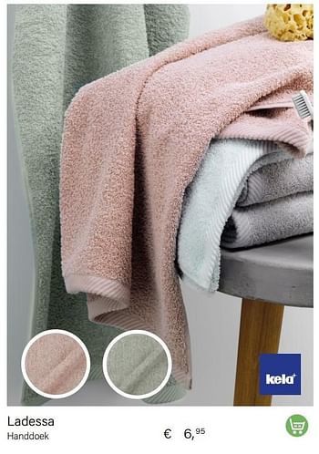 Aanbiedingen Ladessa handdoek - Kela - Geldig van 01/10/2022 tot 30/11/2022 bij Multi Bazar