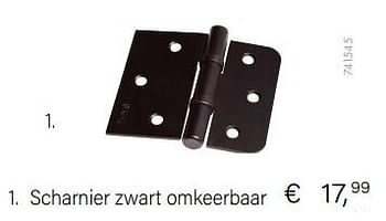 Aanbiedingen Scharnier zwart omkeerbaar - Huismerk - Multi Bazar - Geldig van 01/10/2022 tot 30/11/2022 bij Multi Bazar