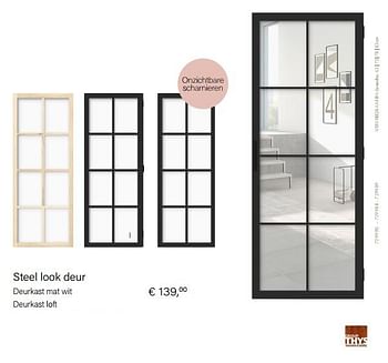 Aanbiedingen Steel look deur deurkast mat wit deurkast loft - Thys - Geldig van 01/10/2022 tot 30/11/2022 bij Multi Bazar