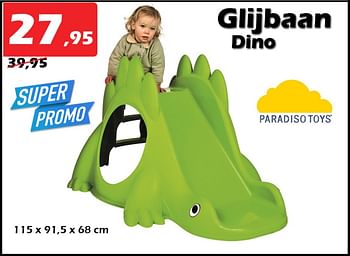 Aanbiedingen Glijbaan dino - Paradiso Toys - Geldig van 29/09/2022 tot 23/10/2022 bij Itek