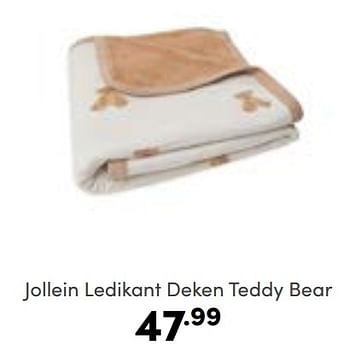Aanbiedingen Jollein ledikant deken teddy bear - Jollein - Geldig van 09/10/2022 tot 18/10/2022 bij Baby & Tiener Megastore