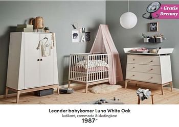 Aanbiedingen Leander babykamer luna white oak - Leander - Geldig van 09/10/2022 tot 18/10/2022 bij Baby & Tiener Megastore