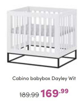Aanbiedingen Cabino babybox dayley wit - Cabino - Geldig van 09/10/2022 tot 18/10/2022 bij Baby & Tiener Megastore