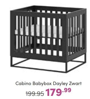 Aanbiedingen Cabino babybox dayley zwart - Cabino - Geldig van 09/10/2022 tot 18/10/2022 bij Baby & Tiener Megastore