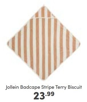 Aanbiedingen Jollein badcape stripe terry biscuit - Jollein - Geldig van 09/10/2022 tot 18/10/2022 bij Baby & Tiener Megastore