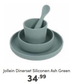 Aanbiedingen Jollein dinerset siliconen ash green - Jollein - Geldig van 09/10/2022 tot 18/10/2022 bij Baby & Tiener Megastore