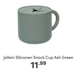 Aanbiedingen Jollein siliconen snack cup ash green - Jollein - Geldig van 09/10/2022 tot 18/10/2022 bij Baby & Tiener Megastore