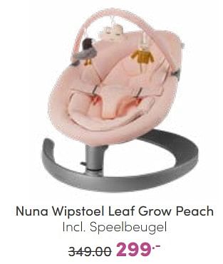 Aanbiedingen Nuna wipstoel leaf grow peach incl speelbeugel - Nuna - Geldig van 09/10/2022 tot 18/10/2022 bij Baby & Tiener Megastore