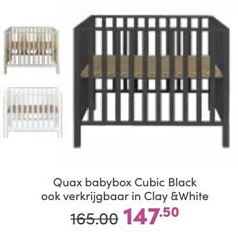 Aanbiedingen Quax babybox cubic black - Quax - Geldig van 09/10/2022 tot 18/10/2022 bij Baby & Tiener Megastore