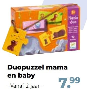 Aanbiedingen Duopuzzel mama en baby - Djeco - Geldig van 10/10/2022 tot 06/12/2022 bij Multi Bazar