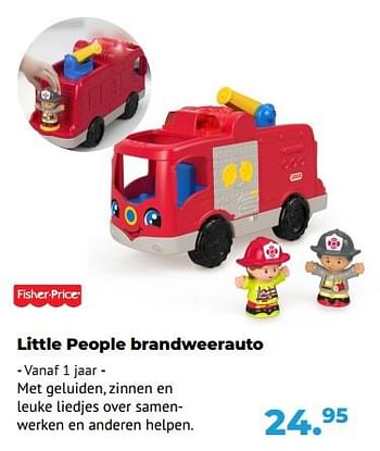 Aanbiedingen Little people brandweerauto - Fisher-Price - Geldig van 10/10/2022 tot 06/12/2022 bij Multi Bazar