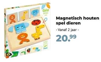 Aanbiedingen Magnetisch houten spel dieren - Djeco - Geldig van 10/10/2022 tot 06/12/2022 bij Multi Bazar