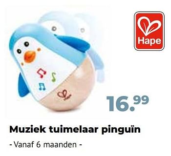 Aanbiedingen Muziek tuimelaar pinguïn - Hape - Geldig van 10/10/2022 tot 06/12/2022 bij Multi Bazar