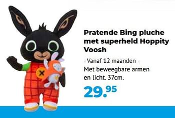 Aanbiedingen Pratende bing pluche met superheld hoppity voosh - Bing - Geldig van 10/10/2022 tot 06/12/2022 bij Multi Bazar