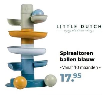 Aanbiedingen Spiraaltoren ballen blauw - Little Dutch - Geldig van 10/10/2022 tot 06/12/2022 bij Multi Bazar