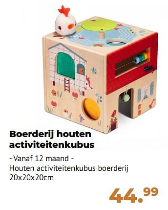 Aanbiedingen Boerderij houten activiteitenkubus - Lilliputiens - Geldig van 10/10/2022 tot 06/12/2022 bij Multi Bazar