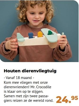 Aanbiedingen Houten dierenvliegtuig - Trixie - Geldig van 10/10/2022 tot 06/12/2022 bij Multi Bazar
