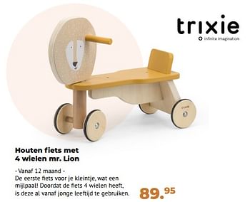 Aanbiedingen Houten fiets met 4 wielen mr lion - Trixie - Geldig van 10/10/2022 tot 06/12/2022 bij Multi Bazar