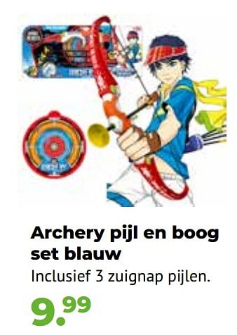 Aanbiedingen Archery pijl en boog set blauw - Huismerk - Multi Bazar - Geldig van 10/10/2022 tot 06/12/2022 bij Multi Bazar