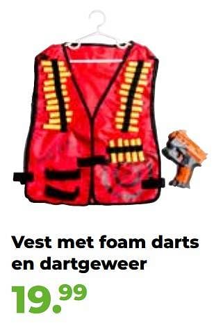Aanbiedingen Vest met foam darts en dartgeweer - Huismerk - Multi Bazar - Geldig van 10/10/2022 tot 06/12/2022 bij Multi Bazar