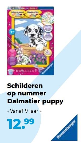 Aanbiedingen Schilderen op nummer dalmatier puppy - Ravensburger - Geldig van 10/10/2022 tot 06/12/2022 bij Multi Bazar