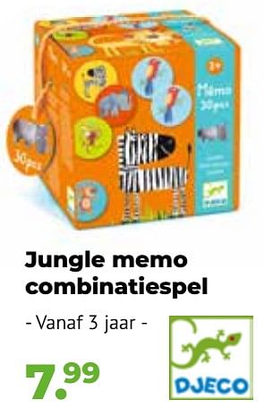 Aanbiedingen Jungle memo combinatiespel - Djeco - Geldig van 10/10/2022 tot 06/12/2022 bij Multi Bazar