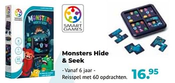 Aanbiedingen Monsters hide + seek - Smart Games - Geldig van 10/10/2022 tot 06/12/2022 bij Multi Bazar
