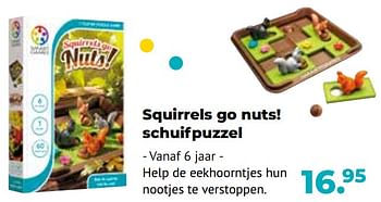 Aanbiedingen Squirrels go nuts! schuifpuzzel - Smart Games - Geldig van 10/10/2022 tot 06/12/2022 bij Multi Bazar