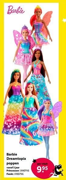 Aanbiedingen Barbie dreamtopia poppen prinsessen - Mattel - Geldig van 01/10/2022 tot 05/12/2022 bij Intertoys