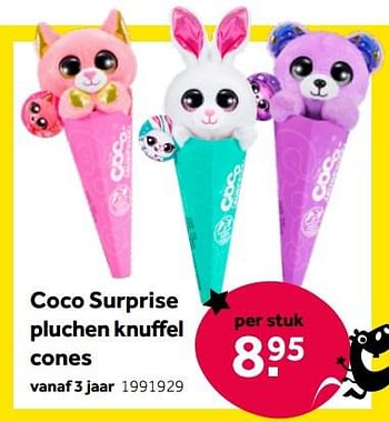 Aanbiedingen Coco surprise pluchen knuffel cones - Zuru - Geldig van 01/10/2022 tot 05/12/2022 bij Intertoys