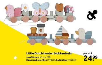 Aanbiedingen Little dutch houten blokkentrein flowers + butterflies - Little Dutch - Geldig van 01/10/2022 tot 05/12/2022 bij Intertoys