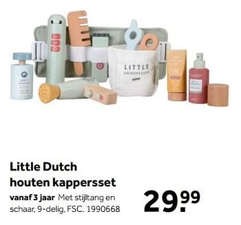 Aanbiedingen Little dutch houten kappersset - Little Dutch - Geldig van 01/10/2022 tot 05/12/2022 bij Intertoys
