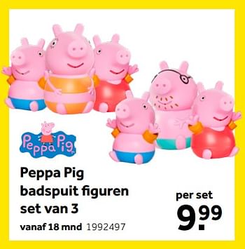 Aanbiedingen Peppa pig badspuit figuren set van 3 - Peppa  Pig - Geldig van 01/10/2022 tot 05/12/2022 bij Intertoys